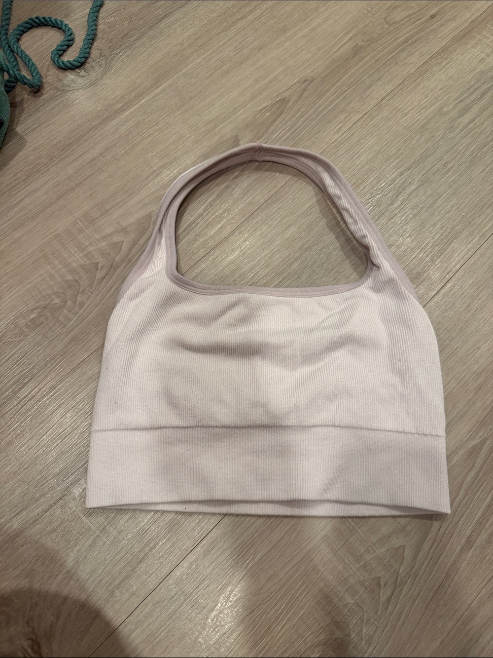 Fabletics Light Pink Ribbed Sports Bra